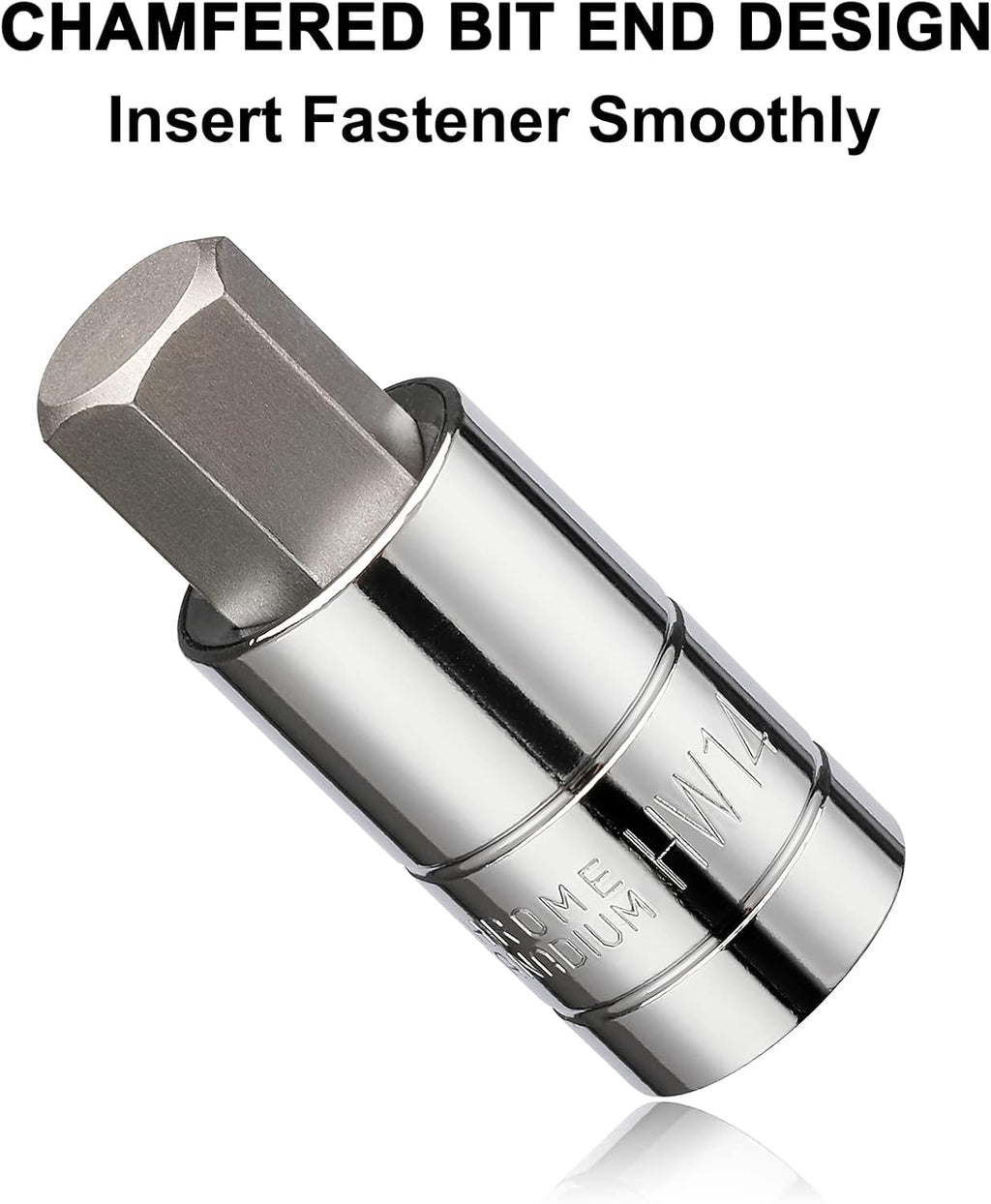 13PCS Metric Hex Bit Socket Set, CR-V Allen Bit Socket Kit, S2 Steel, 2Mm - 14Mm, 1/4", 3/8" & 1/2" Drive