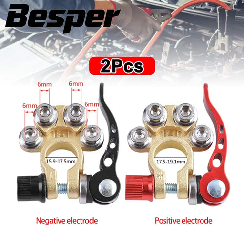 1 Pair 12V 24V Car Battery Terminals Quick Disconnect Auto Cables Connectors Wire Cable Shut-Off Connectors Auto Accessories