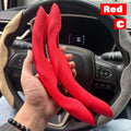 2PCS Carbon Fiber Silicone Car Steering Wheel Cover Custom Anti-Skid Booster Cover Auto Accessories 38Cm for Auto Deco 2024