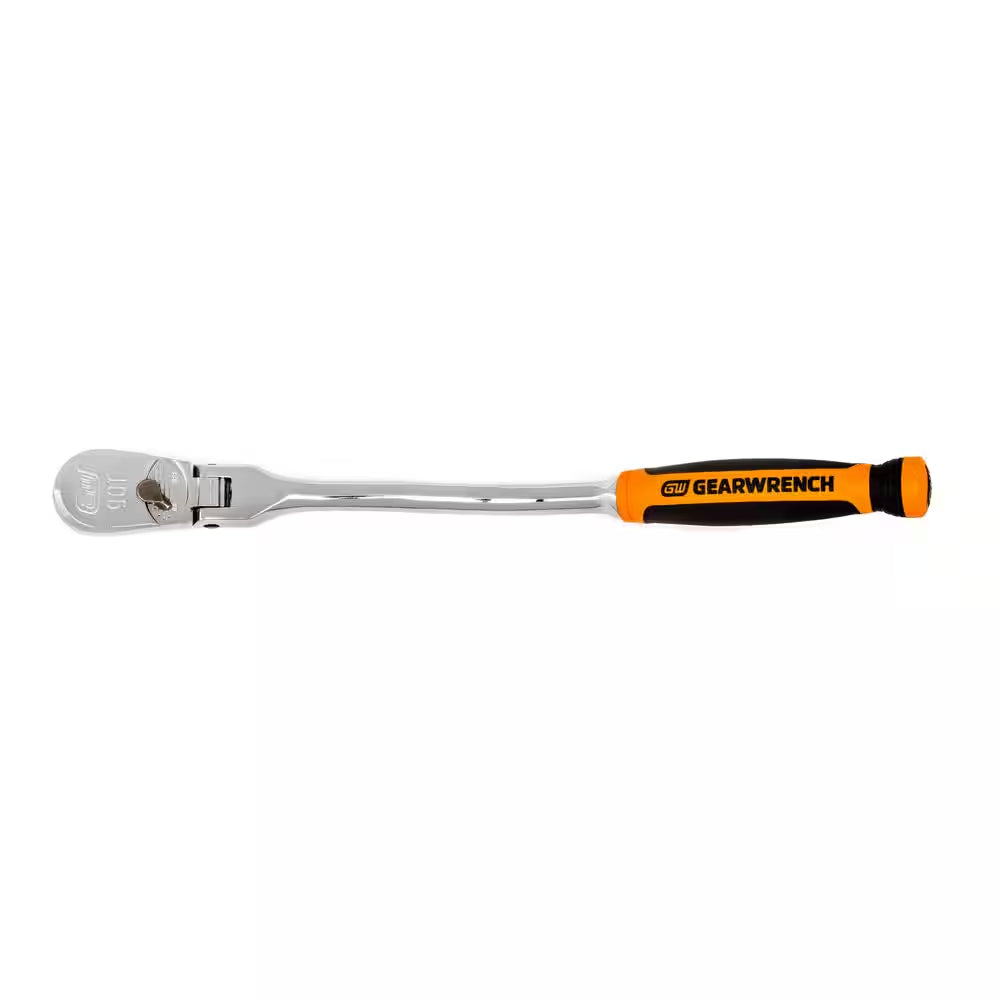 3/8 In. Drive 90-Tooth Dual Material Offset Flex Head Teardrop Ratchet