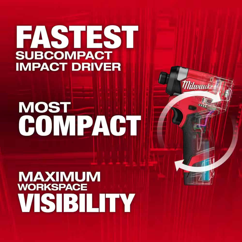 M12 FUEL 12-Volt Lithium-Ion Brushless Cordless 1/4 In. Hex Impact Driver Kit with M12 3/8 In. Ratchet
