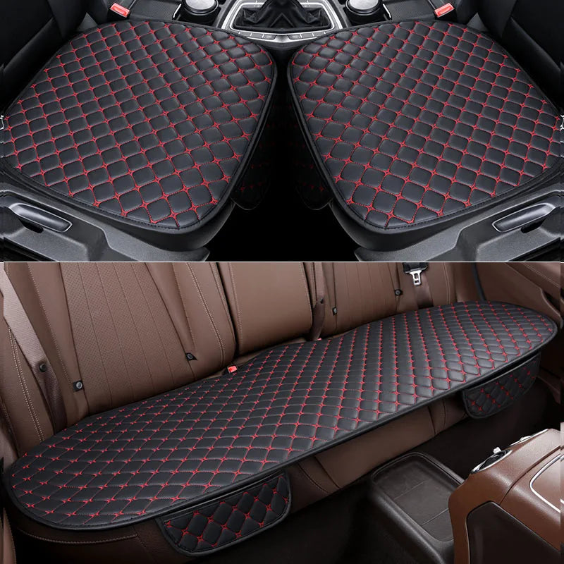 Kcimo Car Seat Covers Set PU Leather Car Seat Protector Interior Auto Seats Cushion Mats Chair Carpet Pads Car Accessories