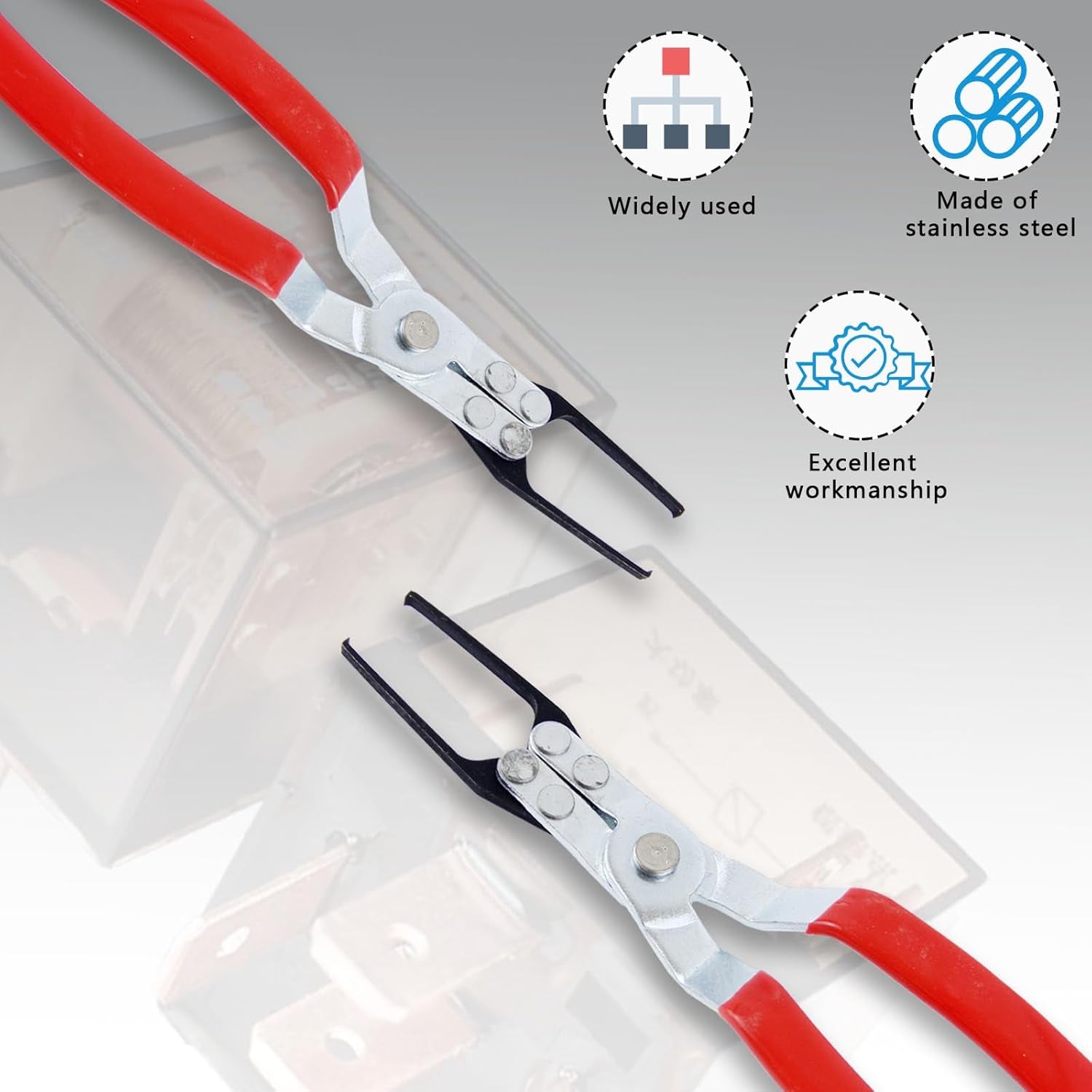 2 PCS Relay Tester, Electrical Disconnect Pliers, Automotive Relay Fmm Fuses Puller Tool, Automotive Relay Tester (Red)