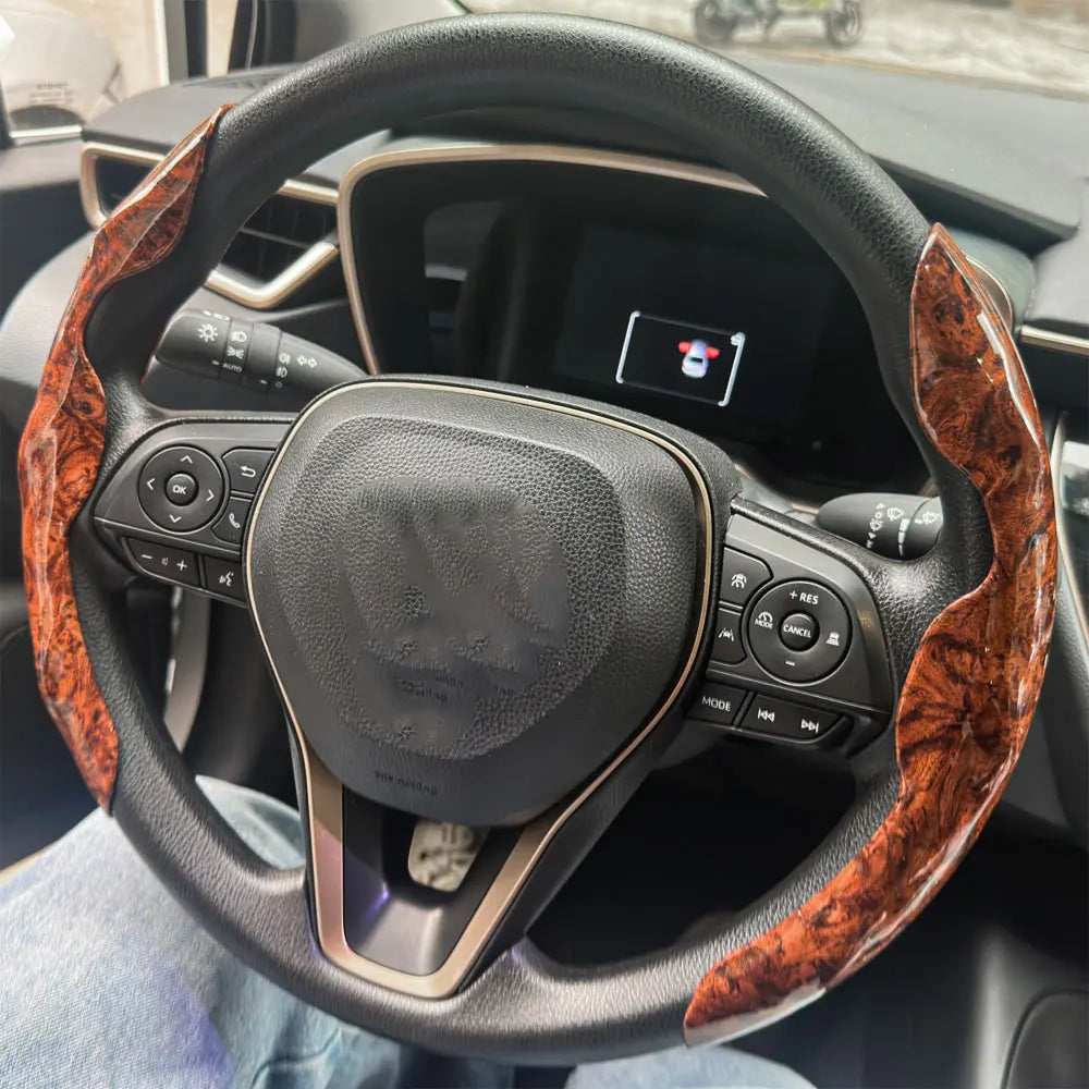 2PCS Carbon Fiber Silicone Car Steering Wheel Cover Custom Anti-Skid Booster Cover Auto Accessories 38Cm for Auto Deco 2024
