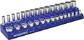 3/8" Metric Magnetic Socket Organizer, Holds 30 Pieces, Standard & Deep Sockets (Sockets Not Included)