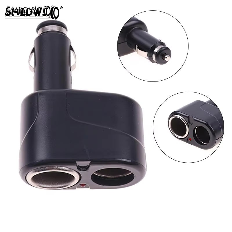 12/24V Dual Cigarette Lighter Sockets Car Charger Splitter Lighter Splitter Cigar Lighter Double Dual Adapter Car Accessories
