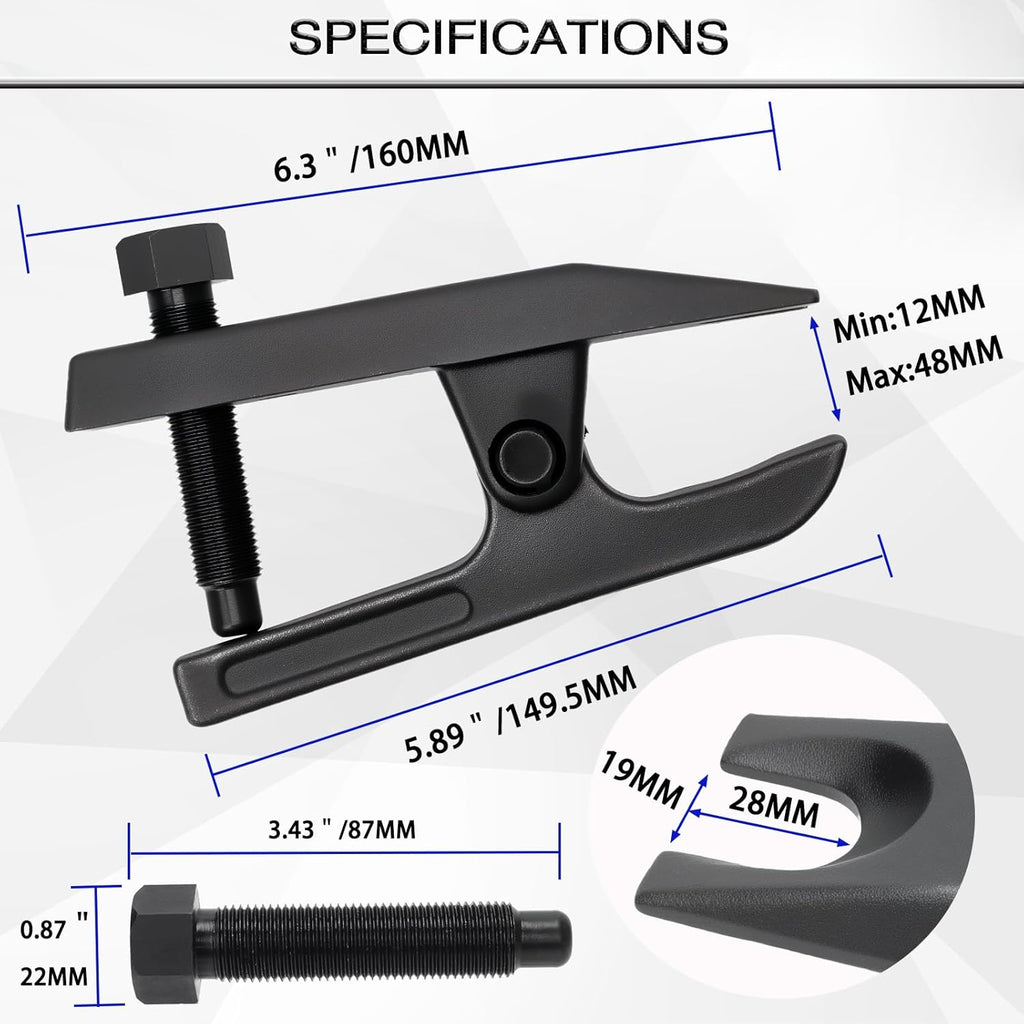 Universal Ball Joint Separator Tool Adjusts from 1-1/2"To 1-7/8", Remover Tool Compatible with Separating Arms, Tie Rods, and Ball Joints on Cars, Trucks, Atvs