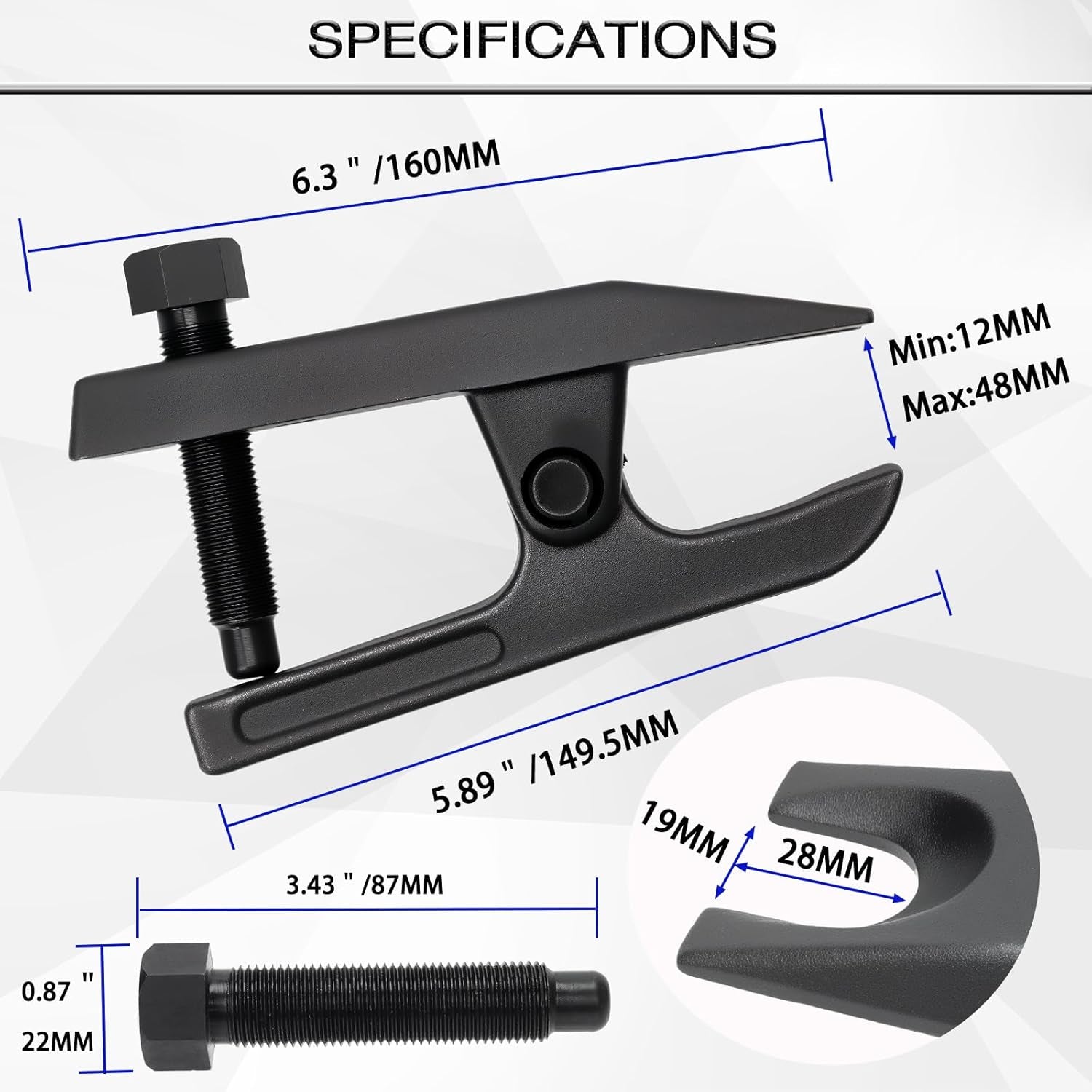 Universal Ball Joint Separator Tool Adjusts from 1-1/2"To 1-7/8", Remover Tool Compatible with Separating Arms, Tie Rods, and Ball Joints on Cars, Trucks, Atvs