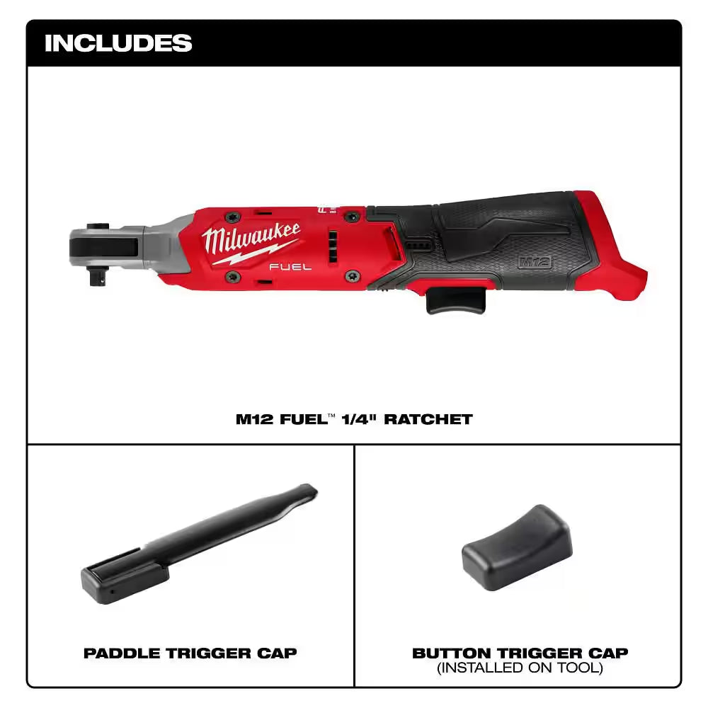 M12 FUEL 12V Lithium-Ion Compact 1/4 In. Cordless Ratchet (Tool-Only)