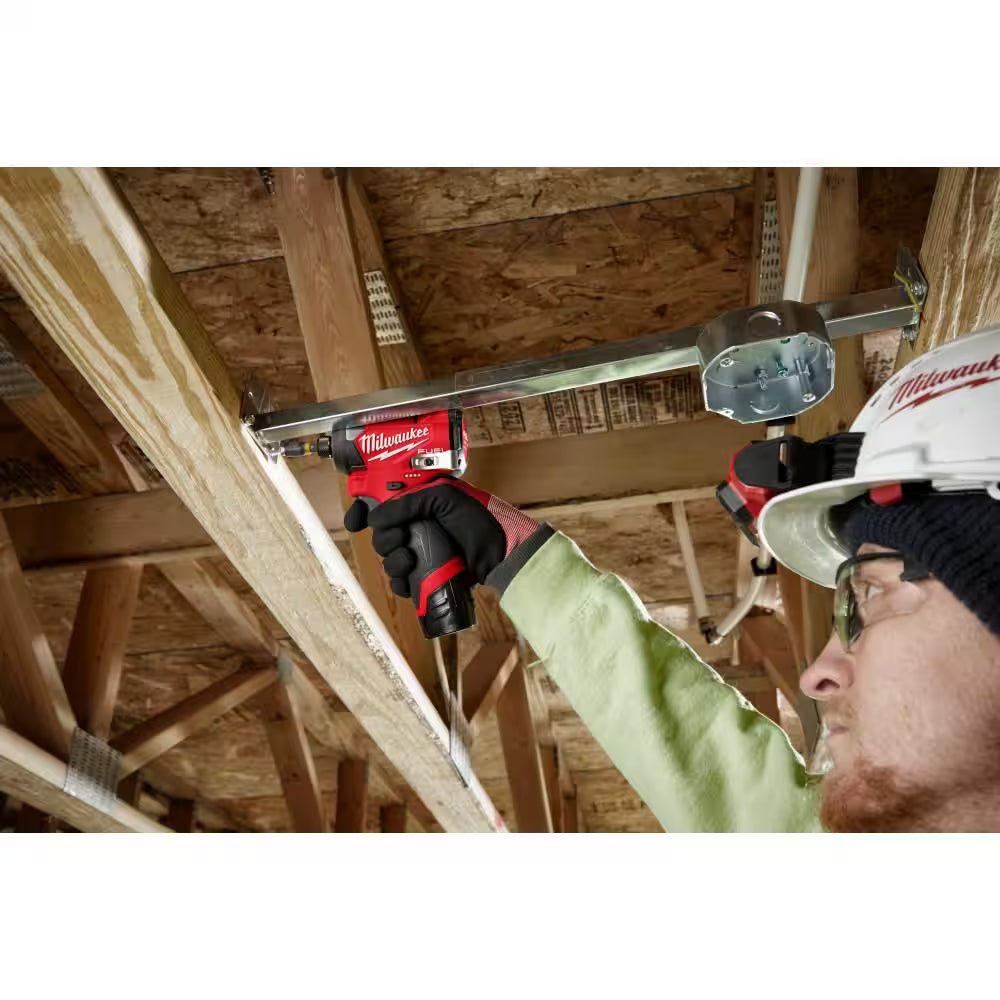 M12 FUEL 12-Volt Lithium-Ion Brushless Cordless 1/4 In. Hex Impact Driver Kit with M12 3/8 In. Ratchet