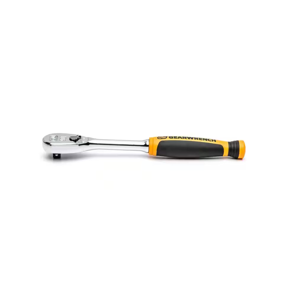 1/4 In. Drive 90-Tooth Dual Material Teardrop Ratchet