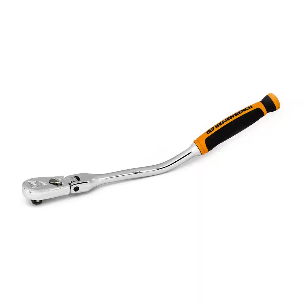 3/8 In. Drive 90-Tooth Dual Material Offset Flex Head Teardrop Ratchet