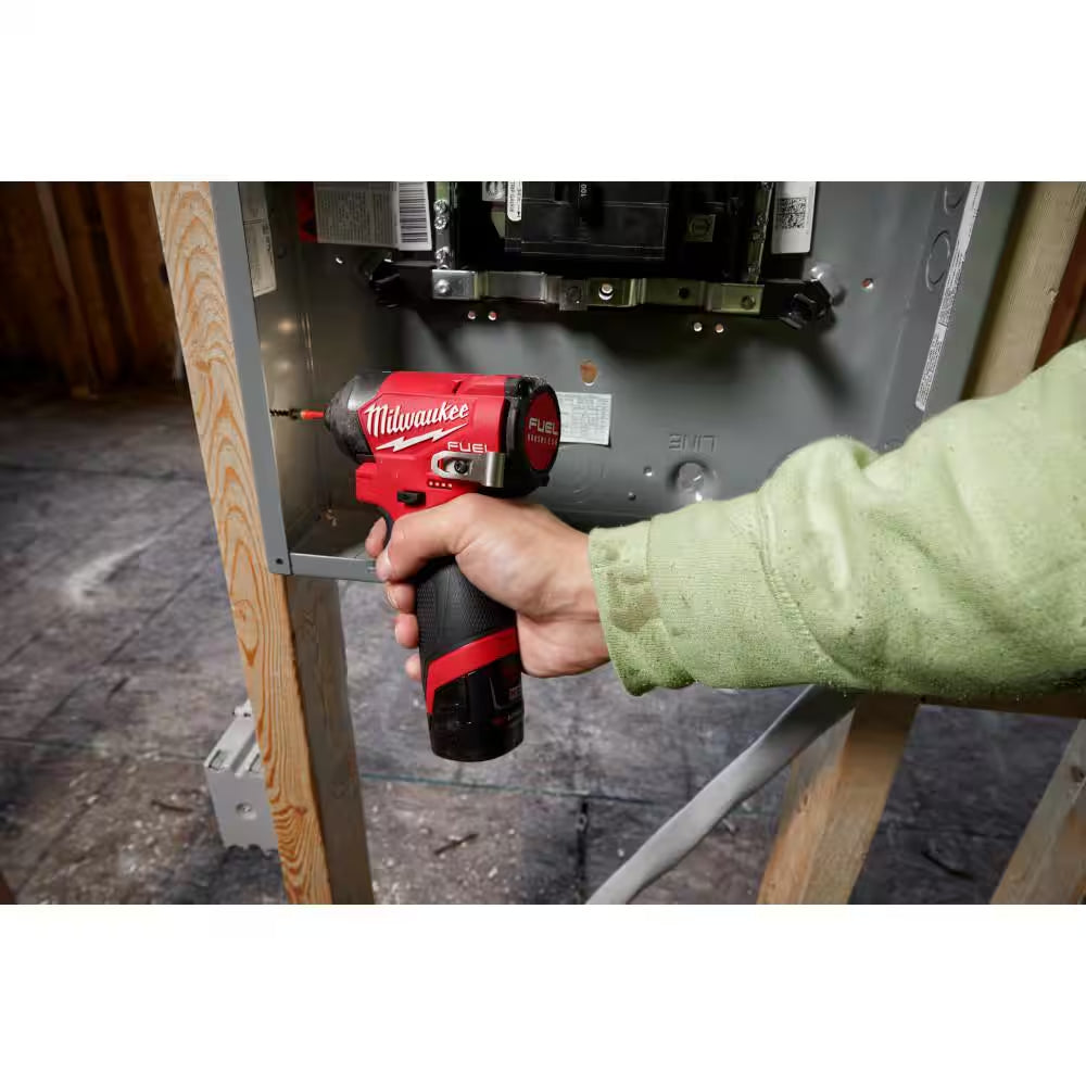 M12 FUEL 12-Volt Lithium-Ion Brushless Cordless 1/4 In. Hex Impact Driver Kit with M12 3/8 In. Ratchet