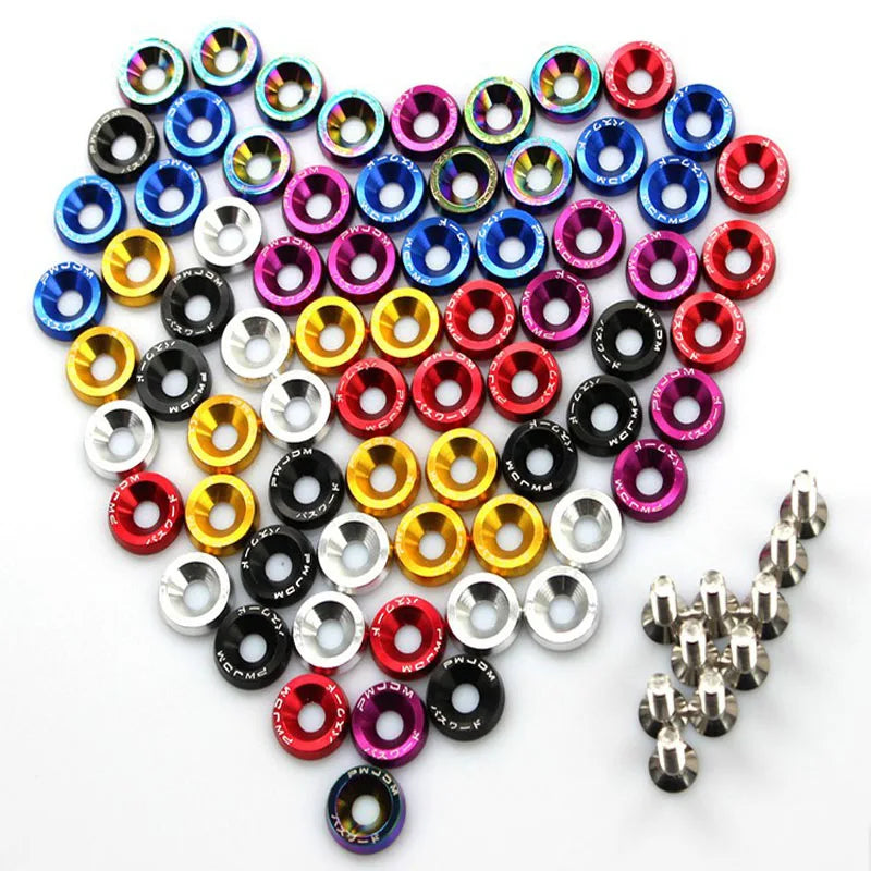 10PCS M6 JDM Screw License Plate Bolts Auto Accessories Car Modified Hex Fasteners Fender Washer Bumper