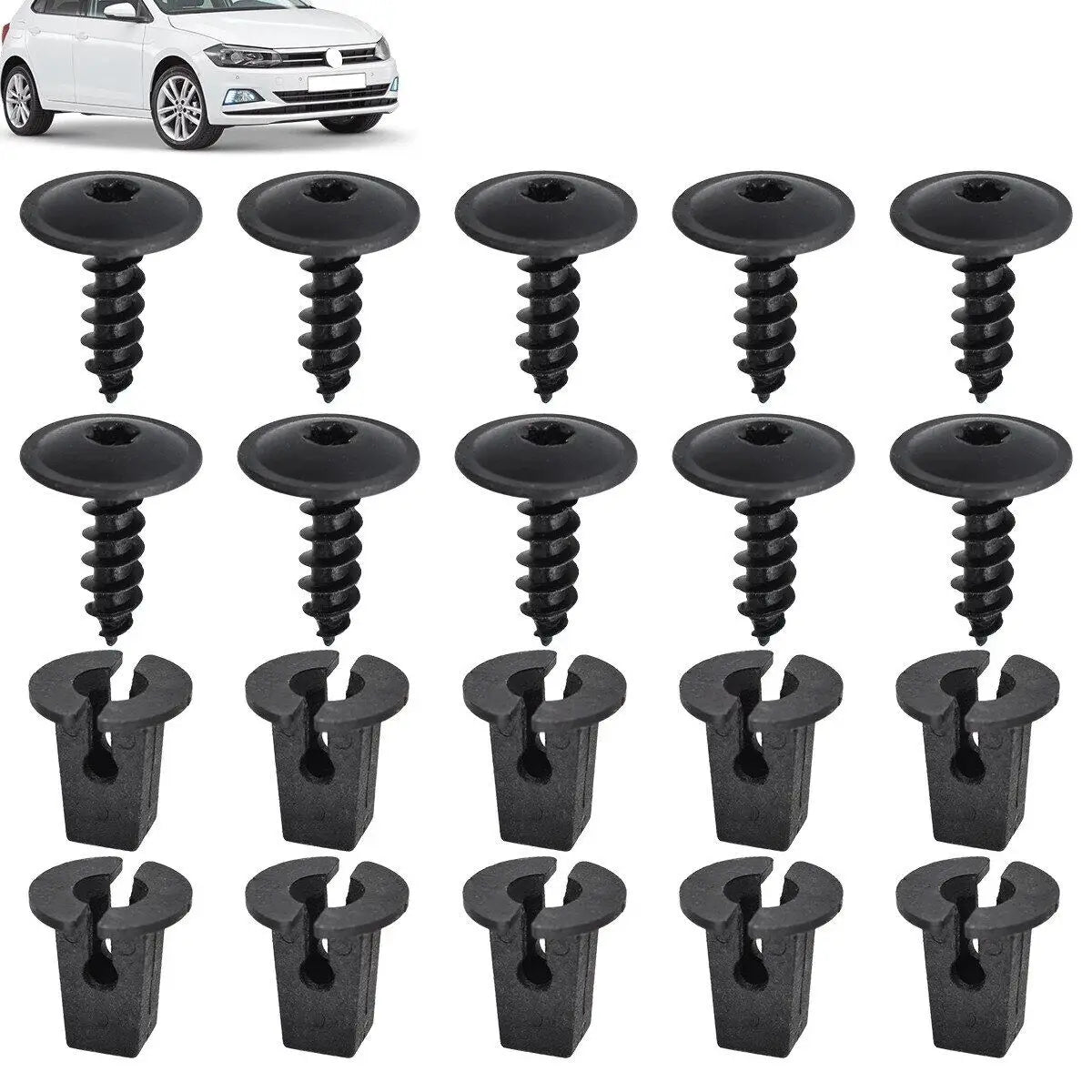 1/20Pcs Car Fastener Snap Screws Kit Auto Fender Lining Retainer Snap Door Panel Metal Fastener Clips Rivet Set Auto Accessories
