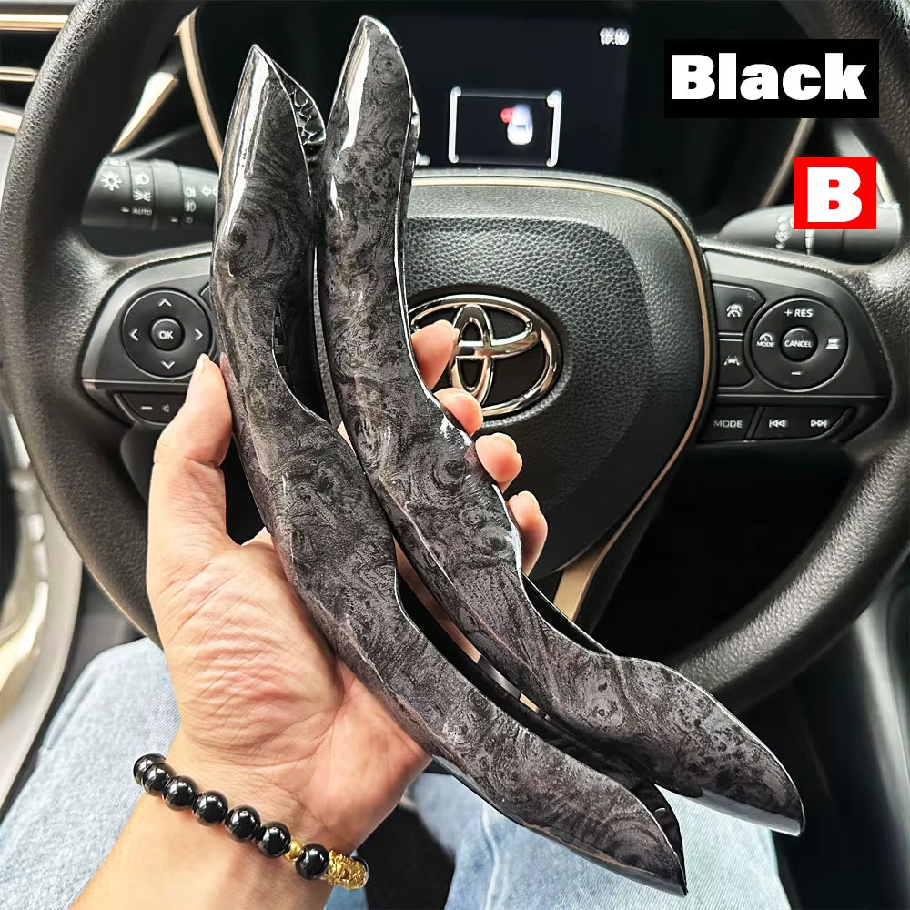 2PCS Carbon Fiber Silicone Car Steering Wheel Cover Custom Anti-Skid Booster Cover Auto Accessories 38Cm for Auto Deco 2024
