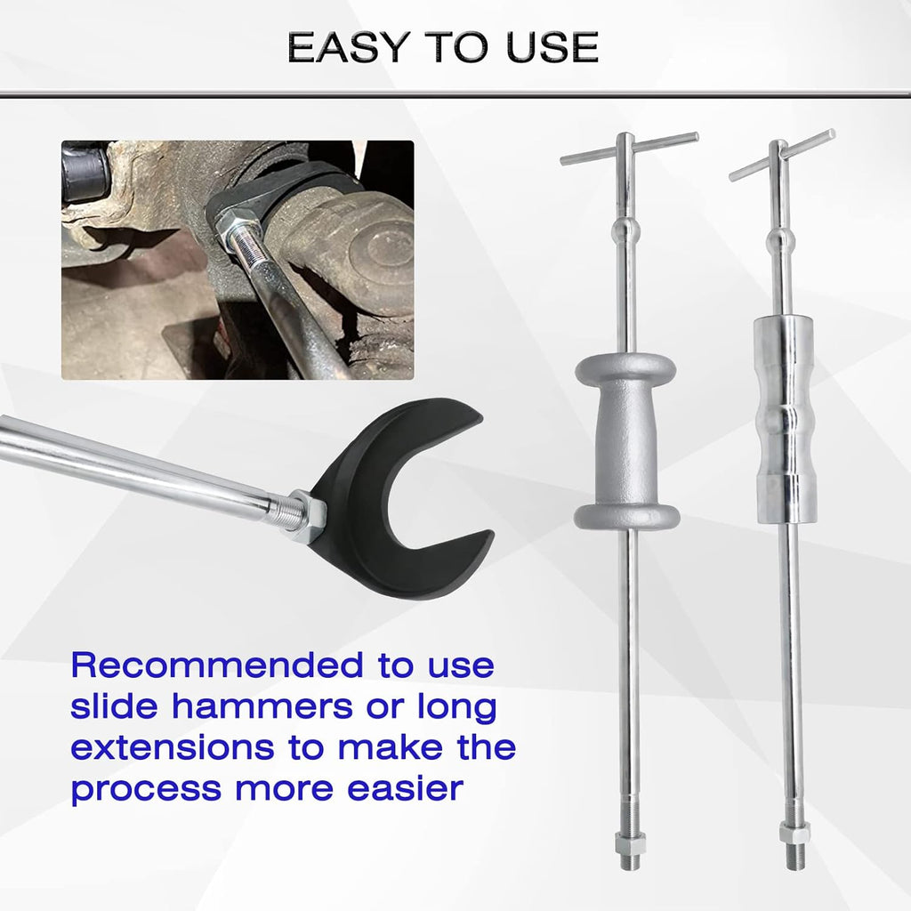 Inner CV Axle Removal Tool 48Mm with Nut, Front Wheel Drive Axle Pulley Attachment, Fits Slide Hammers with 5/8"-18 Threads, CV Joint Axle Removing Tool