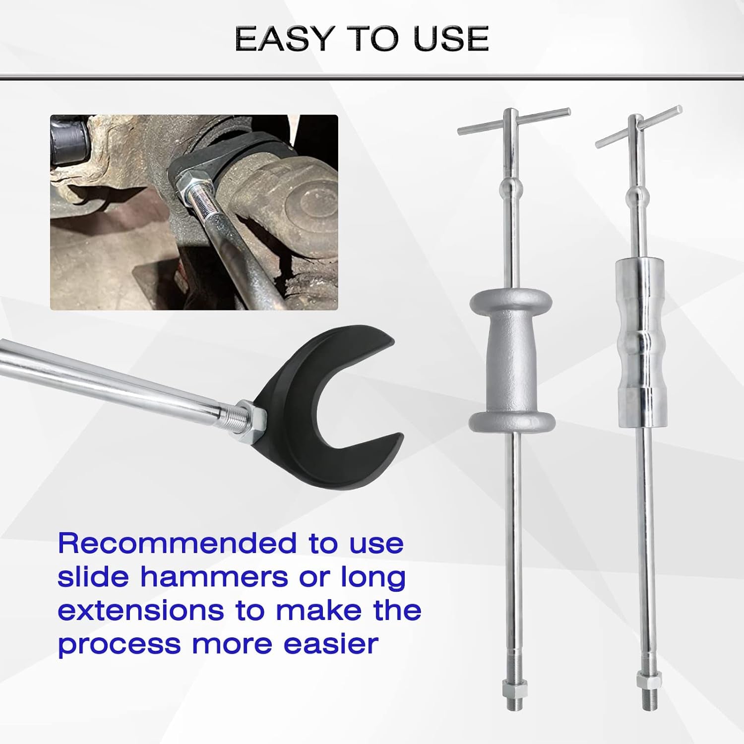Inner CV Axle Removal Tool 48Mm with Nut, Front Wheel Drive Axle Pulley Attachment, Fits Slide Hammers with 5/8"-18 Threads, CV Joint Axle Removing Tool