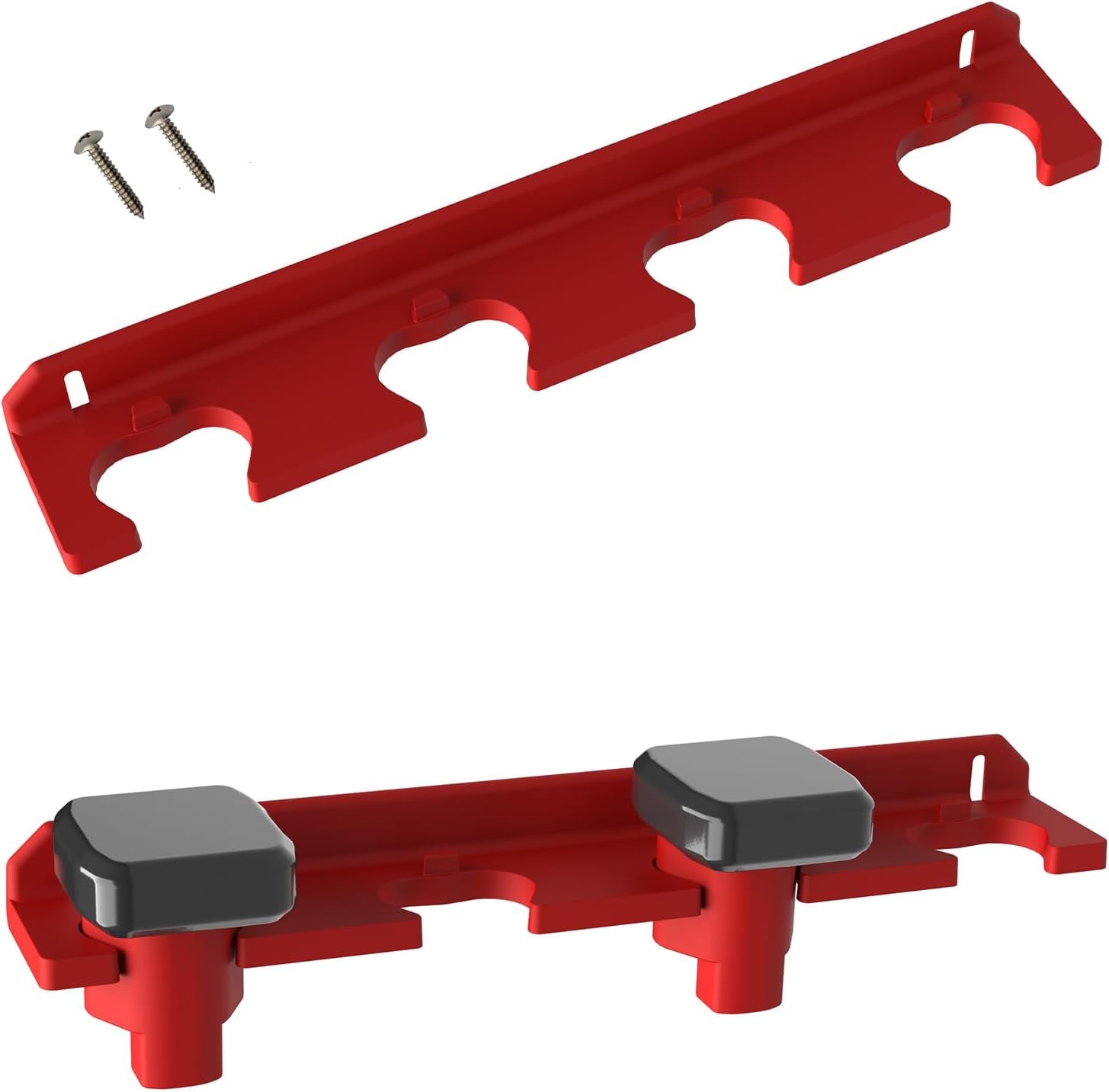 Battery Holder for Milwaukee M12, Mount 4 Slot Battery Holder for Milwaukee M12, Battery Holder for Milwaukee 12V, Battery Storage for Milwaukee (1Pc, Red)