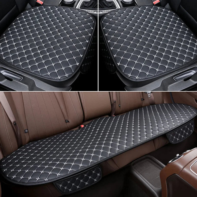 Kcimo Car Seat Covers Set PU Leather Car Seat Protector Interior Auto Seats Cushion Mats Chair Carpet Pads Car Accessories