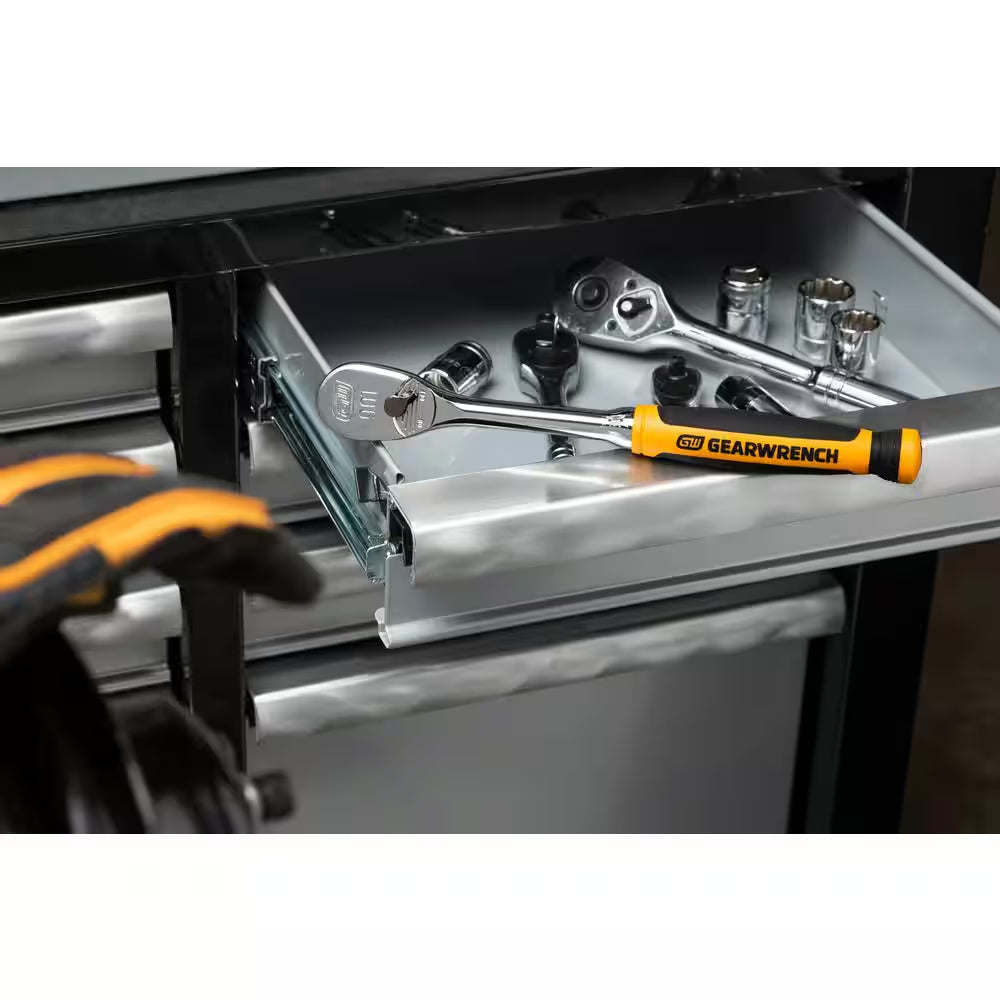 3/8 In. Drive 90-Tooth Dual Material Teardrop Ratchet