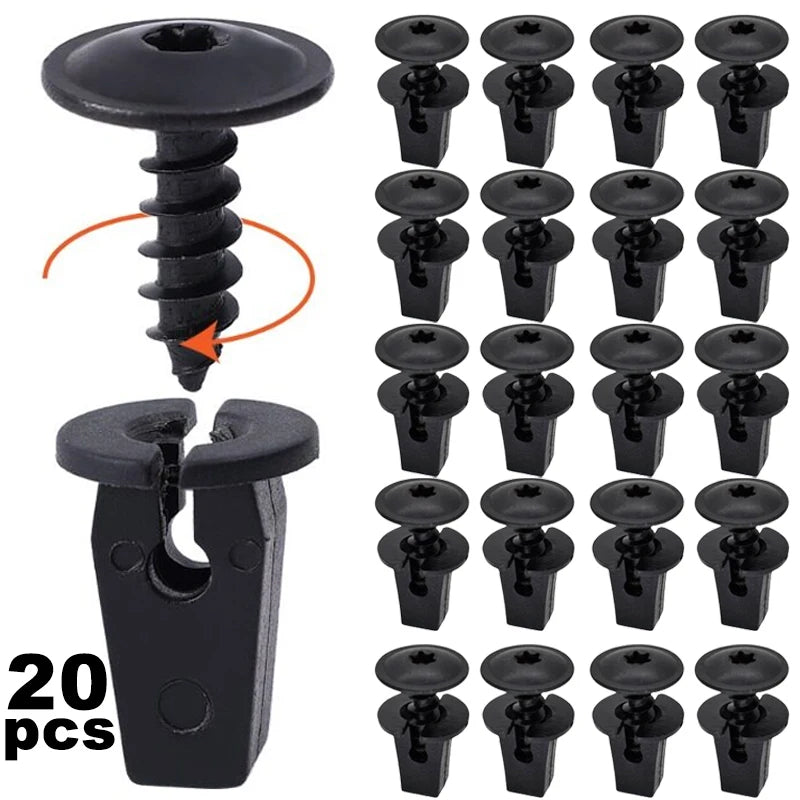1/20Pcs Car Fastener Snap Screws Kit Auto Fender Lining Retainer Snap Door Panel Metal Fastener Clips Rivet Set Auto Accessories