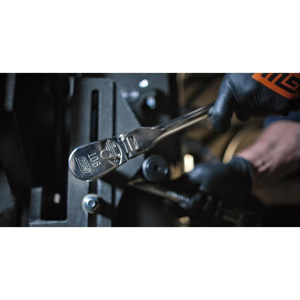 3/8 In. Drive 90-Tooth Locking Flex Head Teardrop Ratchet