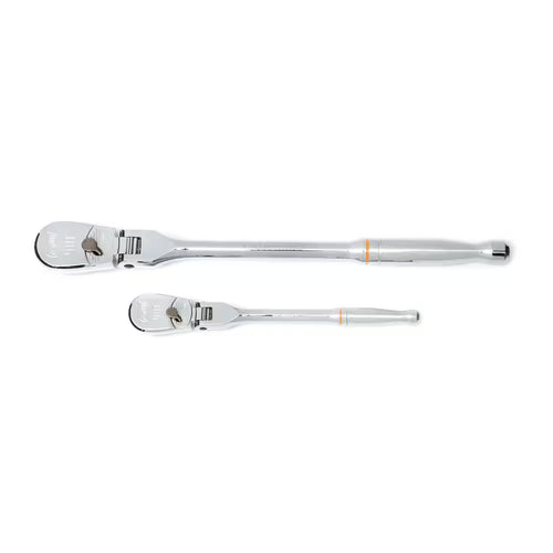 1/4 In. and 3/8 In. Drive 90-Tooth Flex-Head Teardrop Ratchet Set (2-Piece)