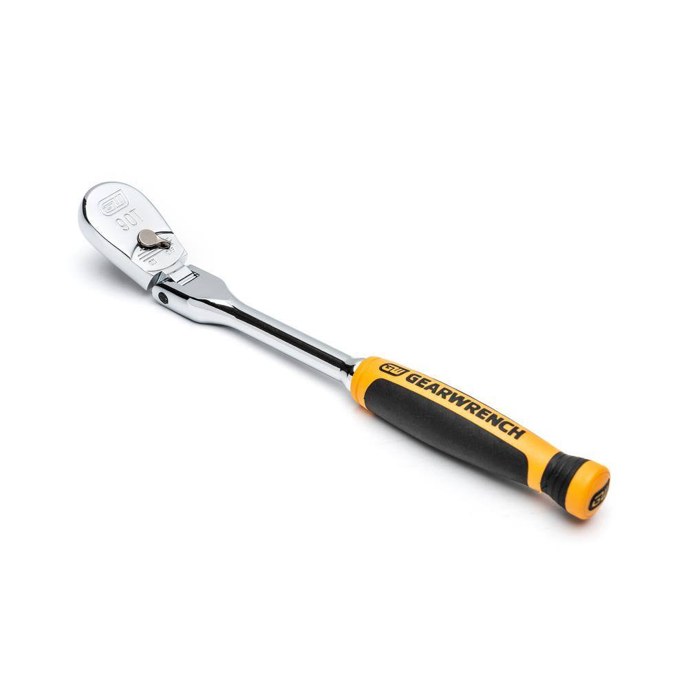 1/4 In. Drive 90-Tooth Dual Material Flex Head Teardrop Ratchet