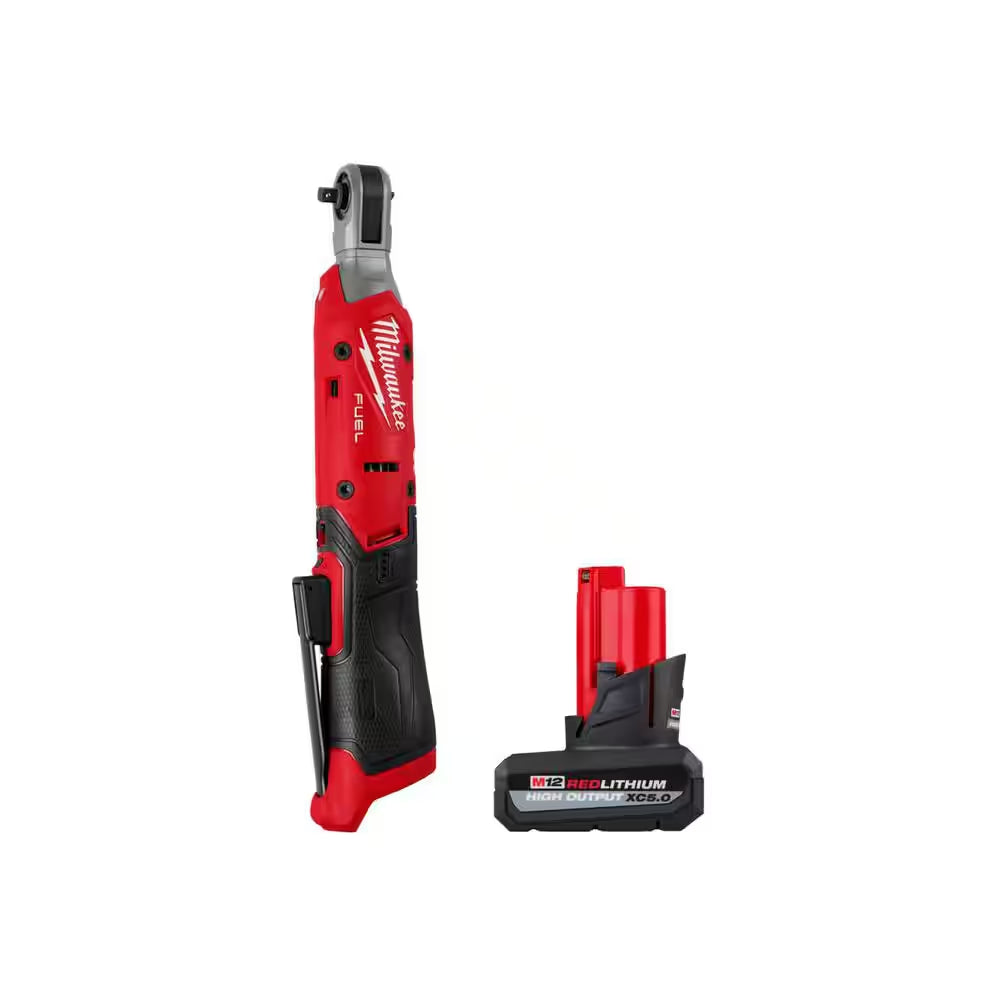 M12 FUEL 12V Lithium-Ion Compact 1/4 In. Cordless Ratchet, & 4. 0Ah (2-Pack)