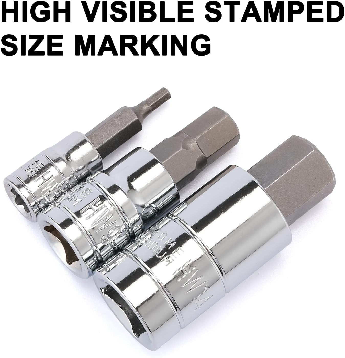 13PCS Metric Hex Bit Socket Set, CR-V Allen Bit Socket Kit, S2 Steel, 2Mm - 14Mm, 1/4", 3/8" & 1/2" Drive