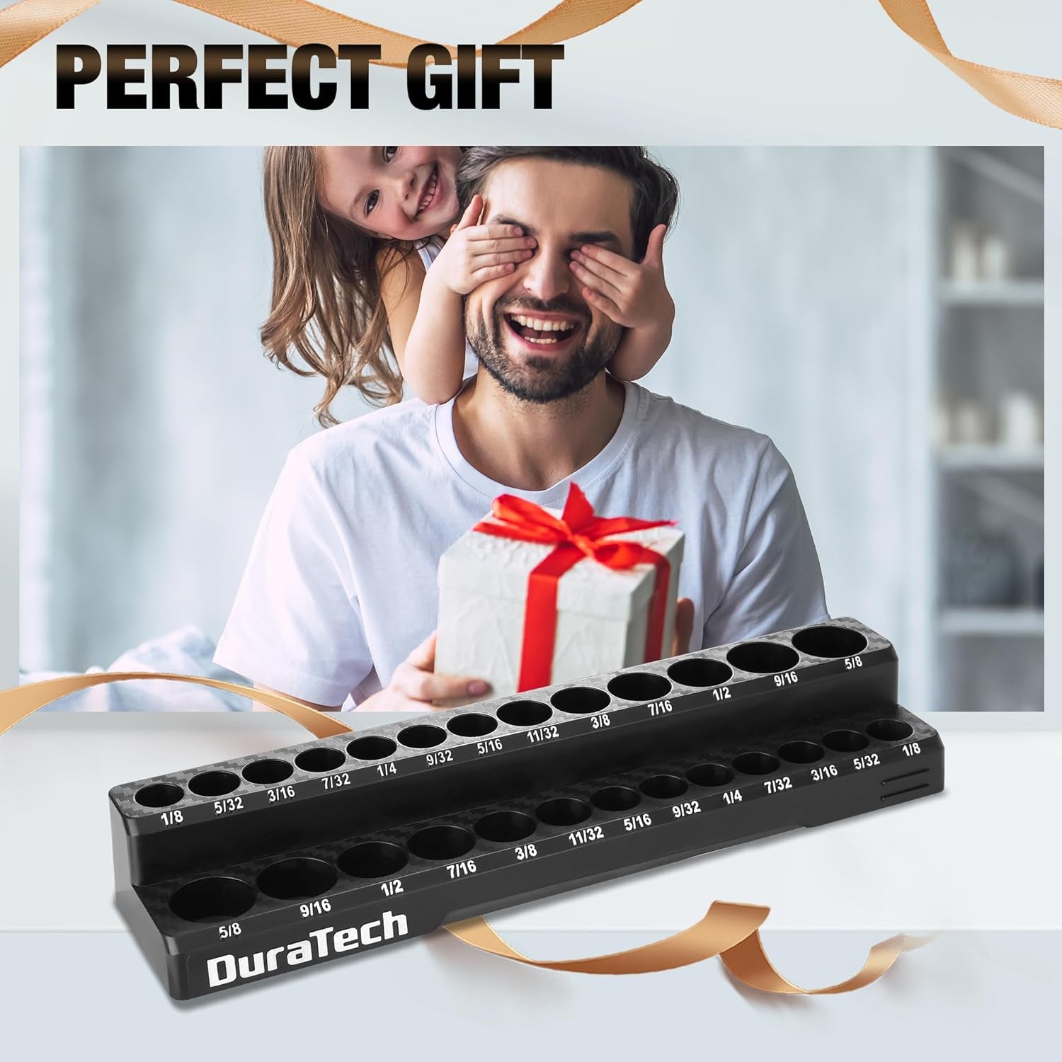 Magnetic Socket Organizer, 1/4" SAE Socket Tray Holds 26 Standard & Deep Sockets, Magnetic Sockets Holder
