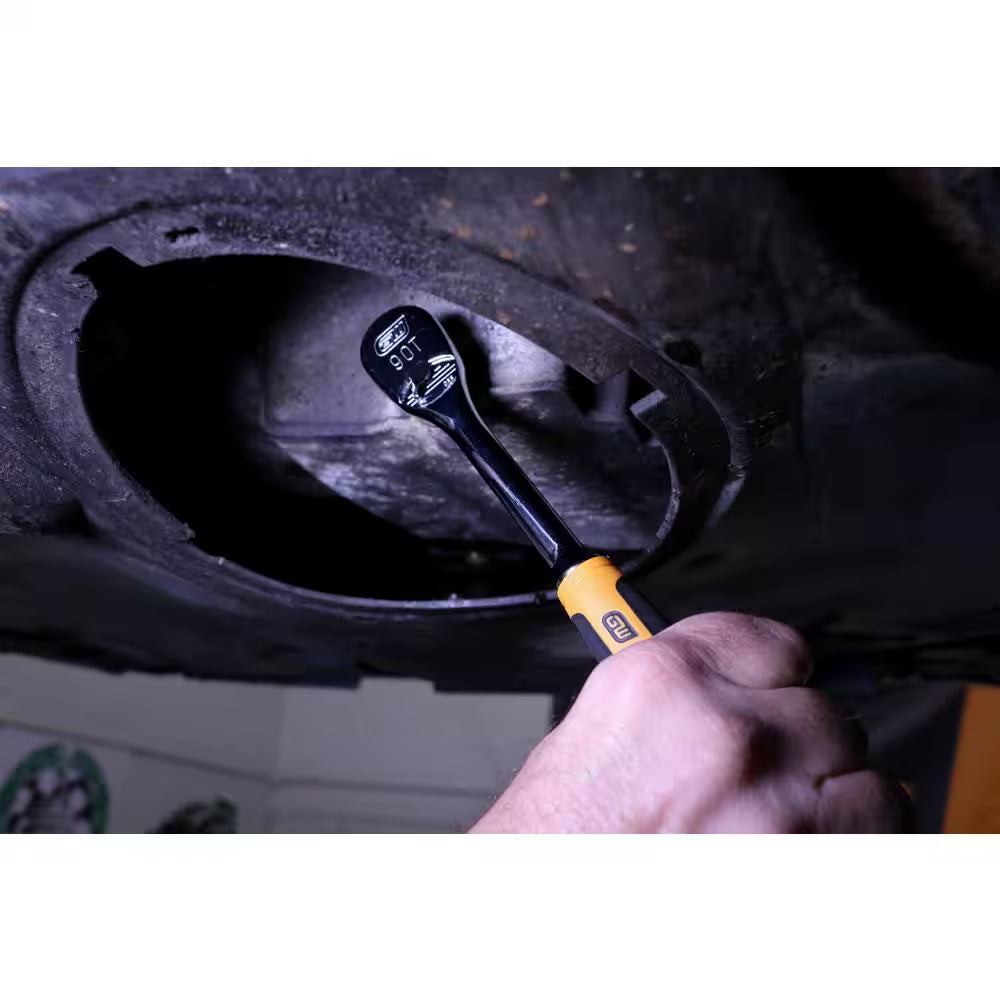 1/4 In. and 3/8 In. Drive 90-Tooth Dual Material Teardrop Ratchet Set (3-Pieces)