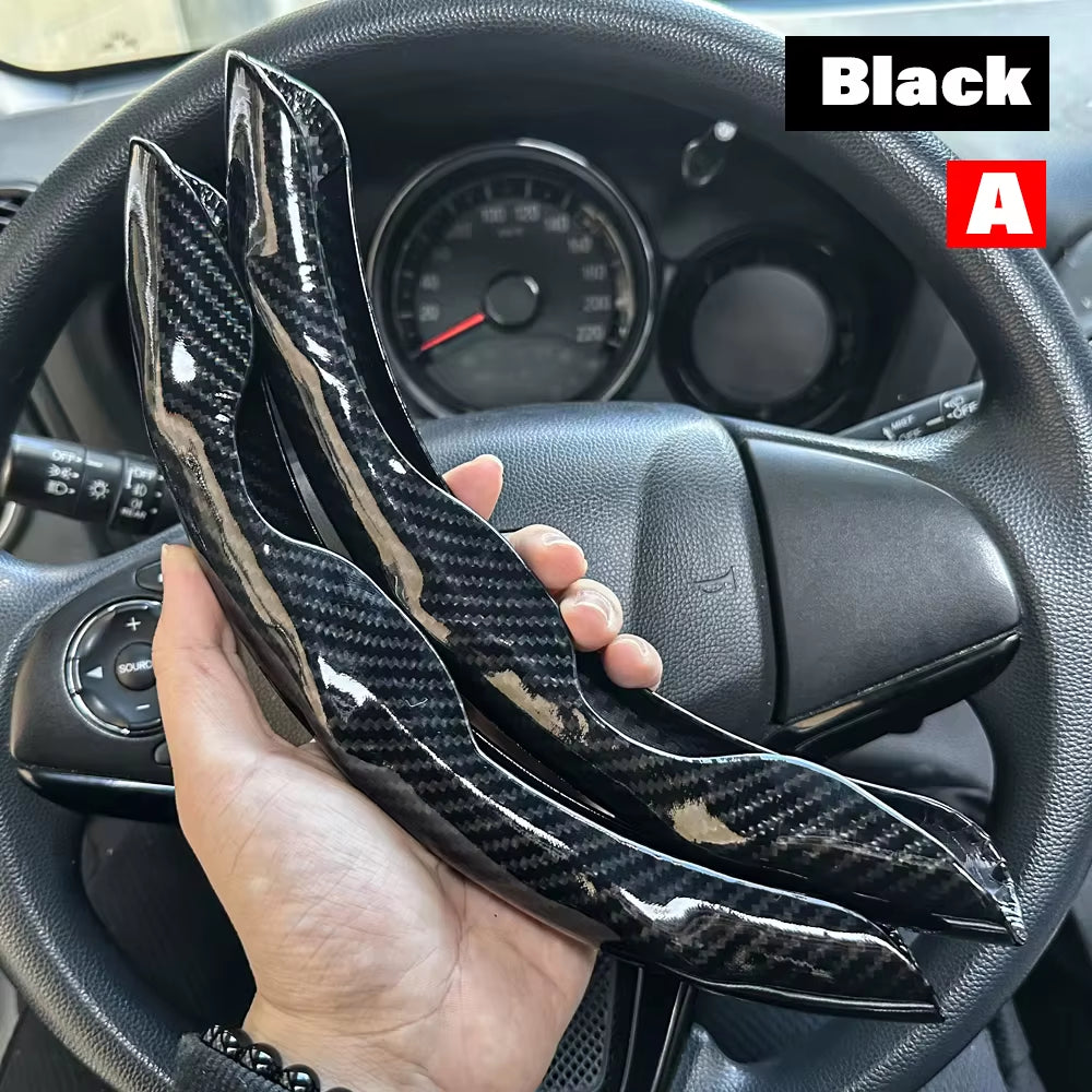 2PCS Carbon Fiber Silicone Car Steering Wheel Cover Custom Anti-Skid Booster Cover Auto Accessories 38Cm for Auto Deco 2024