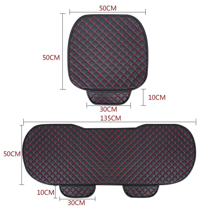 Kcimo Car Seat Covers Set PU Leather Car Seat Protector Interior Auto Seats Cushion Mats Chair Carpet Pads Car Accessories