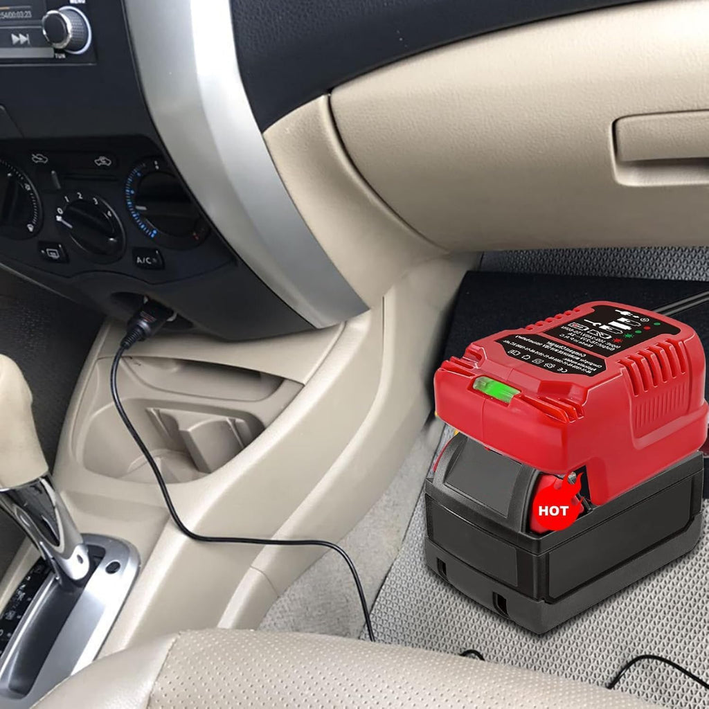 For Milwaukee Car Charger for M18 18V Battery - Fast Cigarette Charger for Milwaukee Batteries