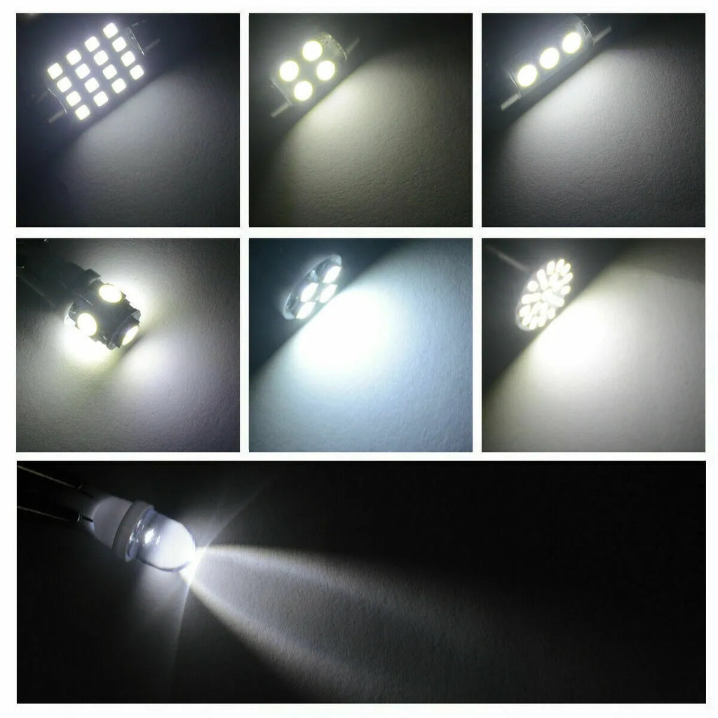 42Pcs LED Car Interior Lights T10 6000K SMD LED Replacement License Plate/Reading Light Bulbs Xenon White Interior Light