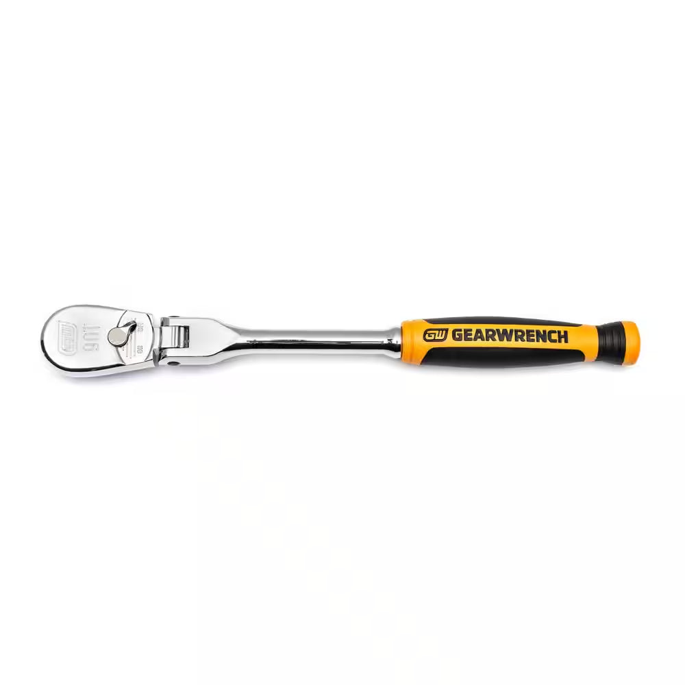 1/4 In. Drive 90-Tooth Dual Material Flex Head Teardrop Ratchet