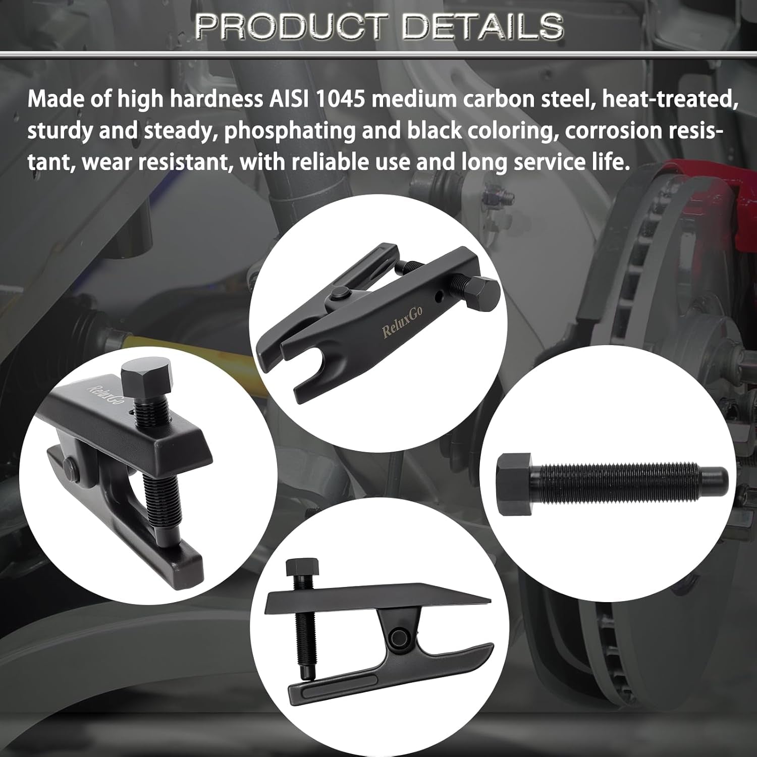 Universal Ball Joint Separator Tool Adjusts from 1-1/2"To 1-7/8", Remover Tool Compatible with Separating Arms, Tie Rods, and Ball Joints on Cars, Trucks, Atvs