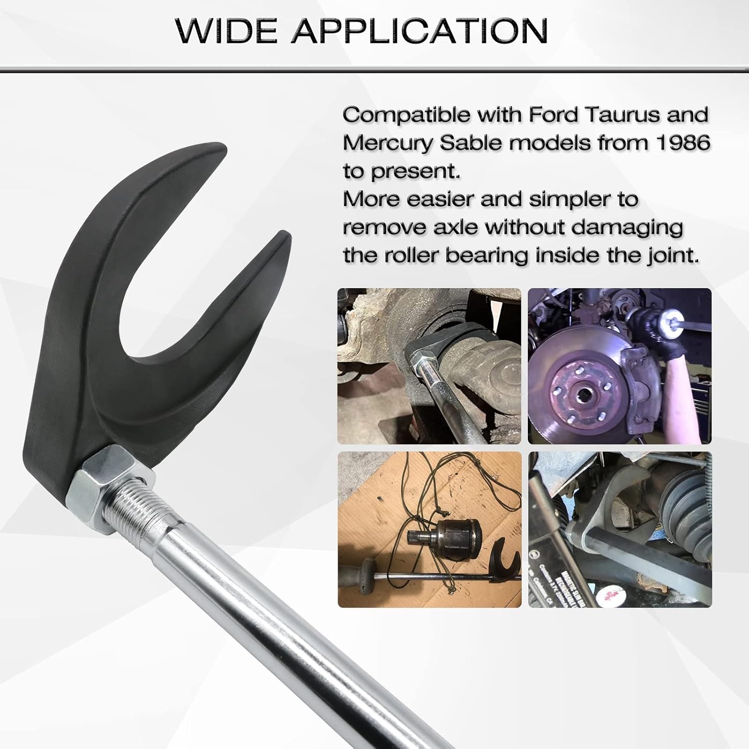 Inner CV Axle Removal Tool 48Mm with Nut, Front Wheel Drive Axle Pulley Attachment, Fits Slide Hammers with 5/8"-18 Threads, CV Joint Axle Removing Tool