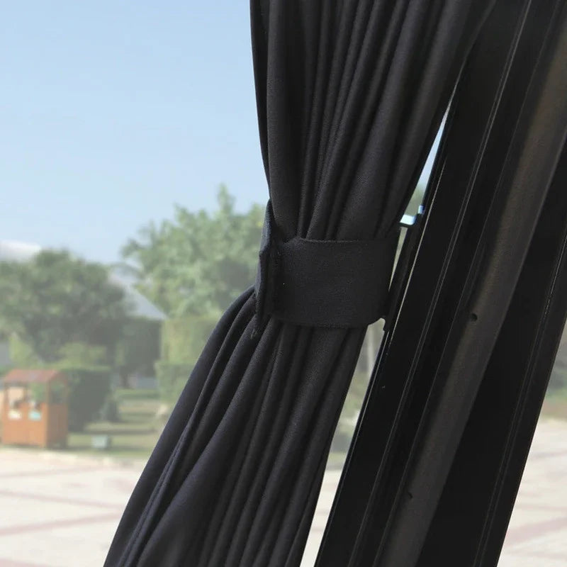 2Pcs 50Cm Car Sun Shade Side Window Curtain Auto Foldable Uv Protection Accessories Black Pure Cloth Auto Accessories