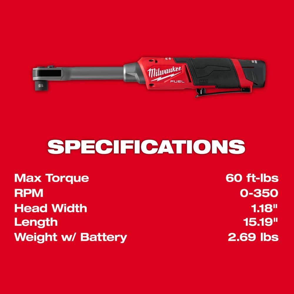 M12 FUEL 12V Lithium-Ion 3/8 In. & 1/4 In. Brushless Compact Cordless Ratchet with Impact Driver